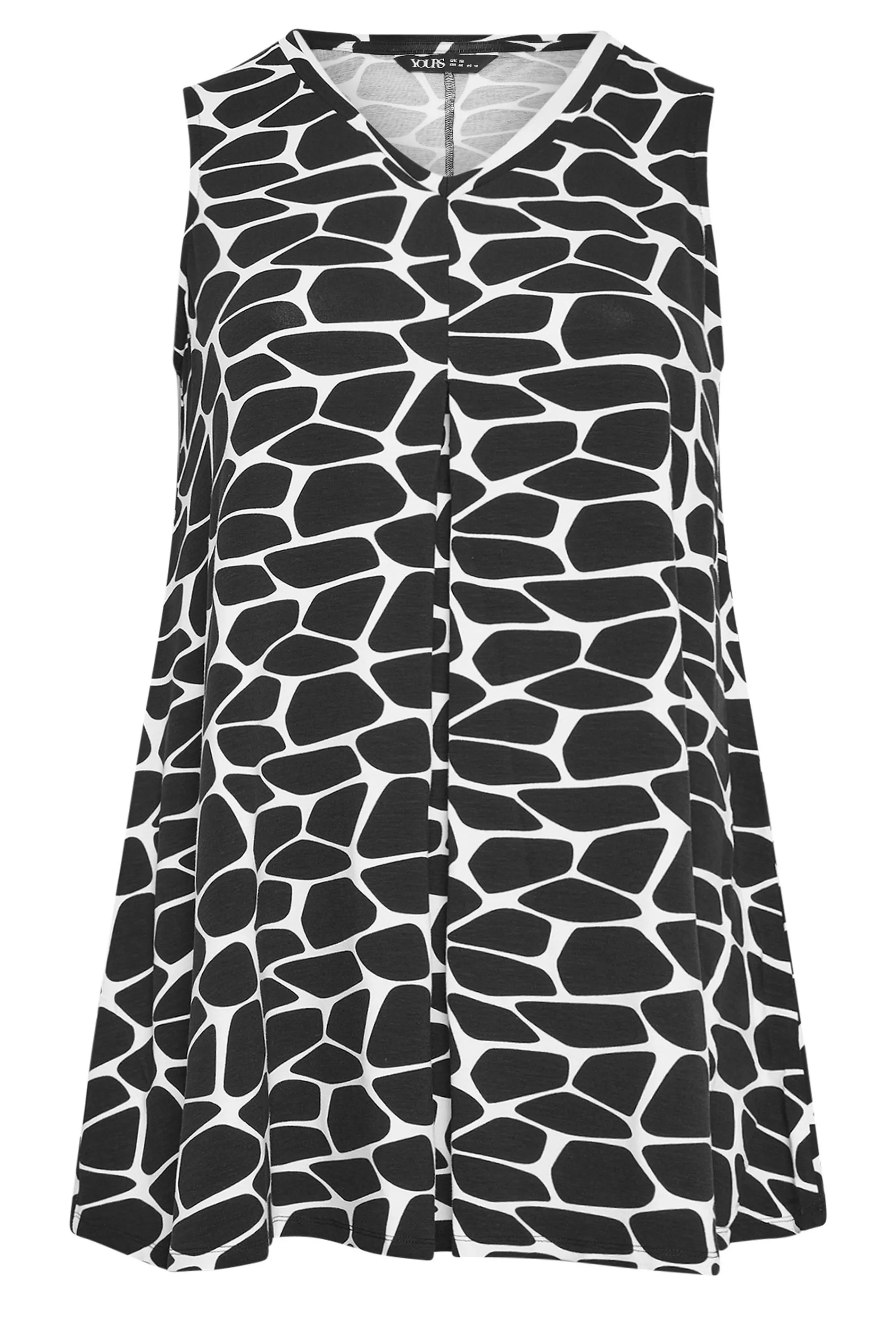 YOURS Curve Black Printed Swing Vest Top