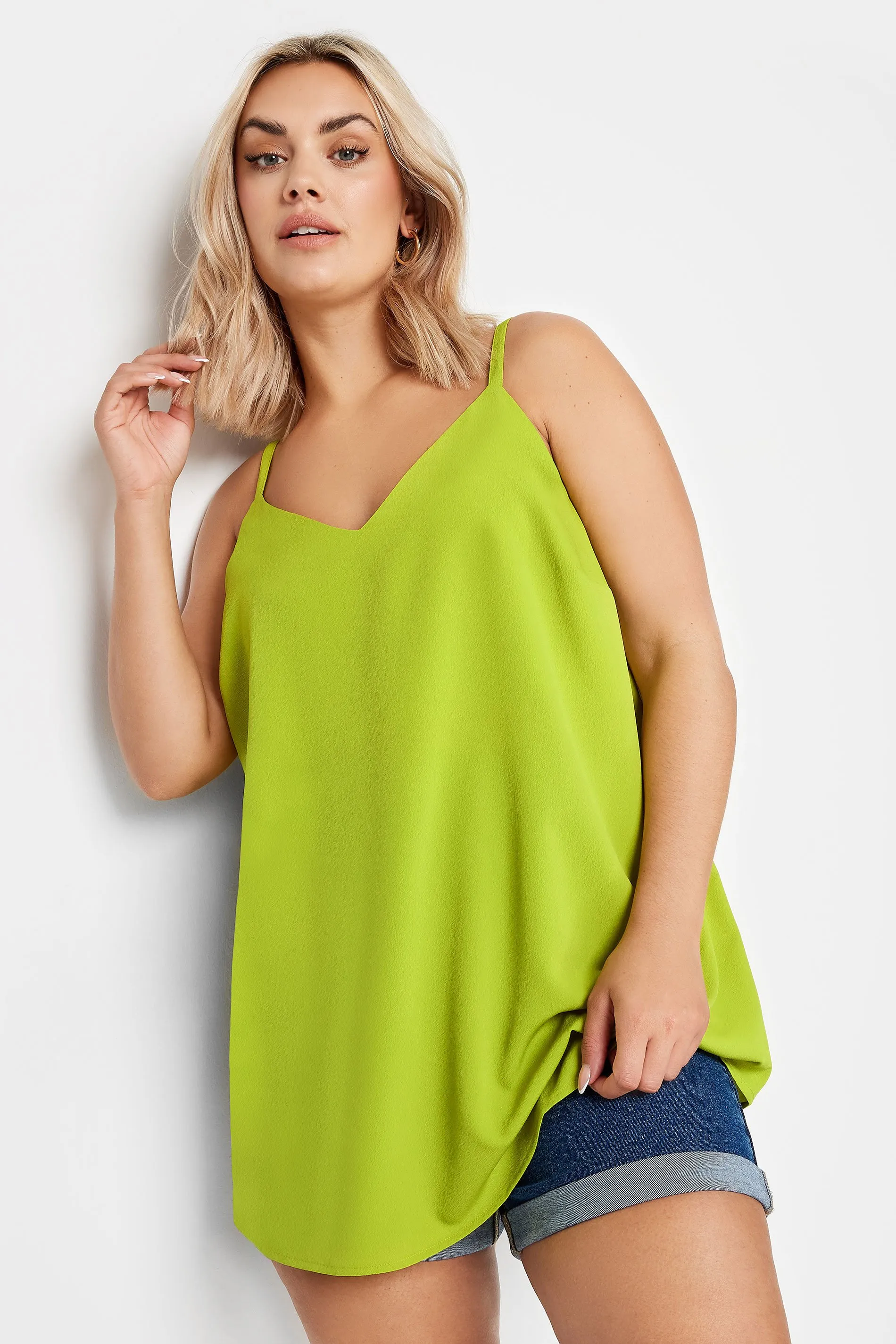 YOURS Curve Green Cami Vest Top