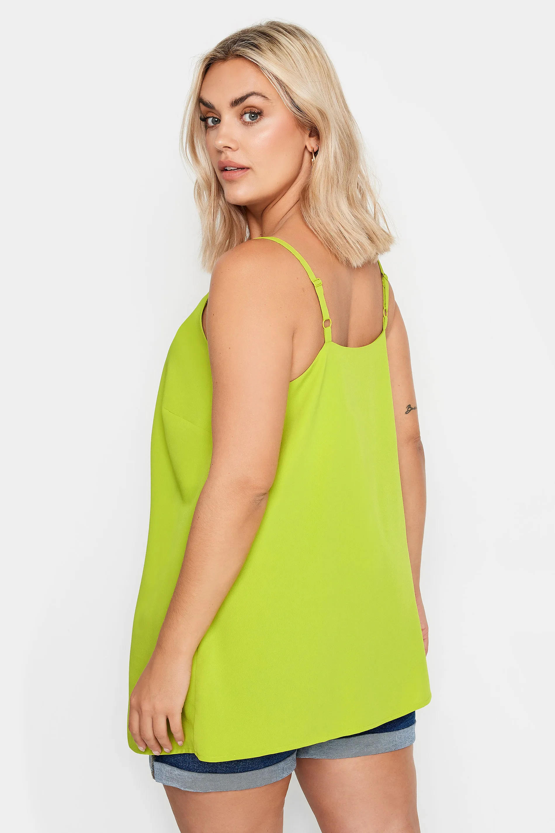 YOURS Curve Green Cami Vest Top