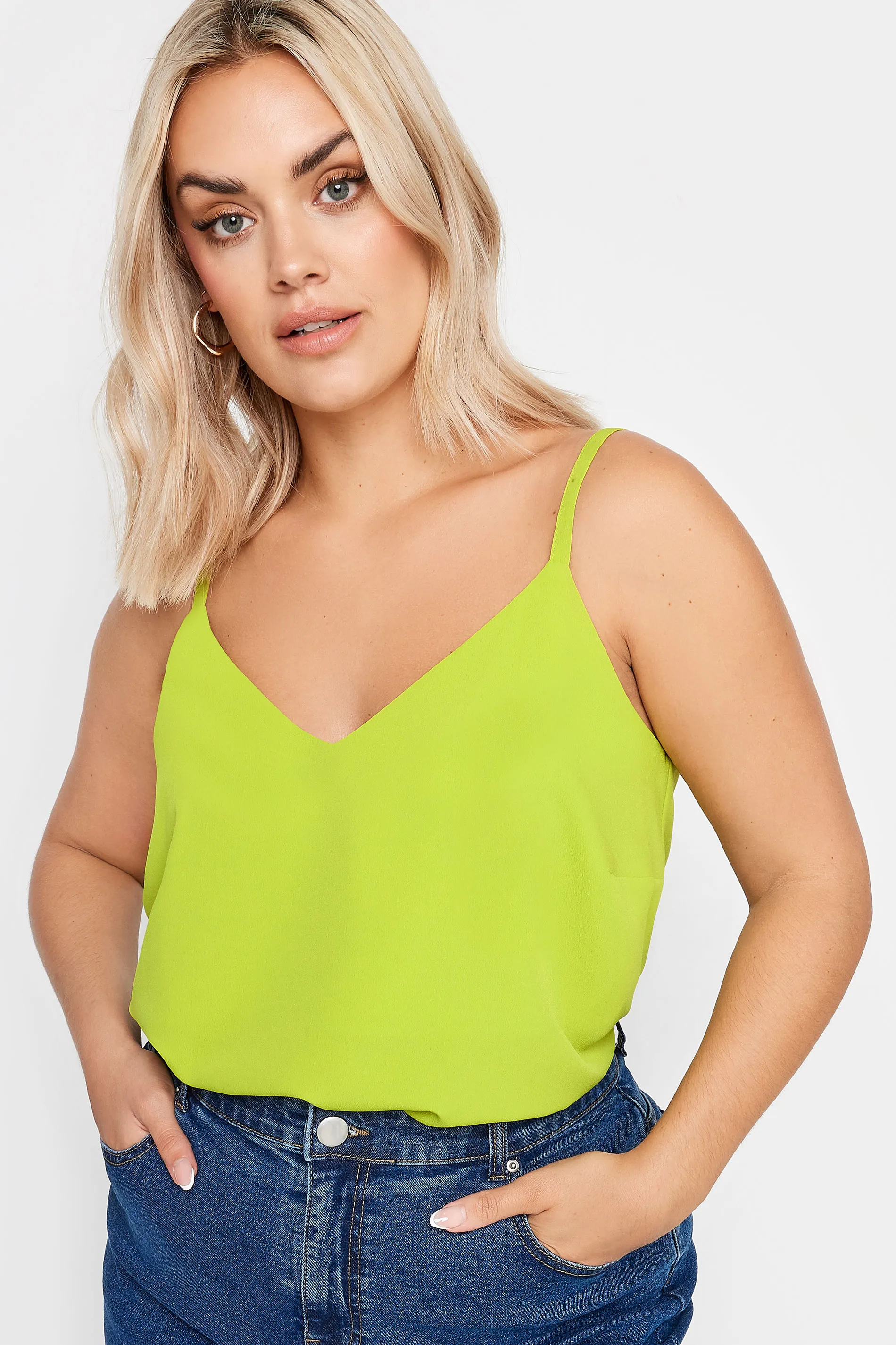 YOURS Curve Green Cami Vest Top