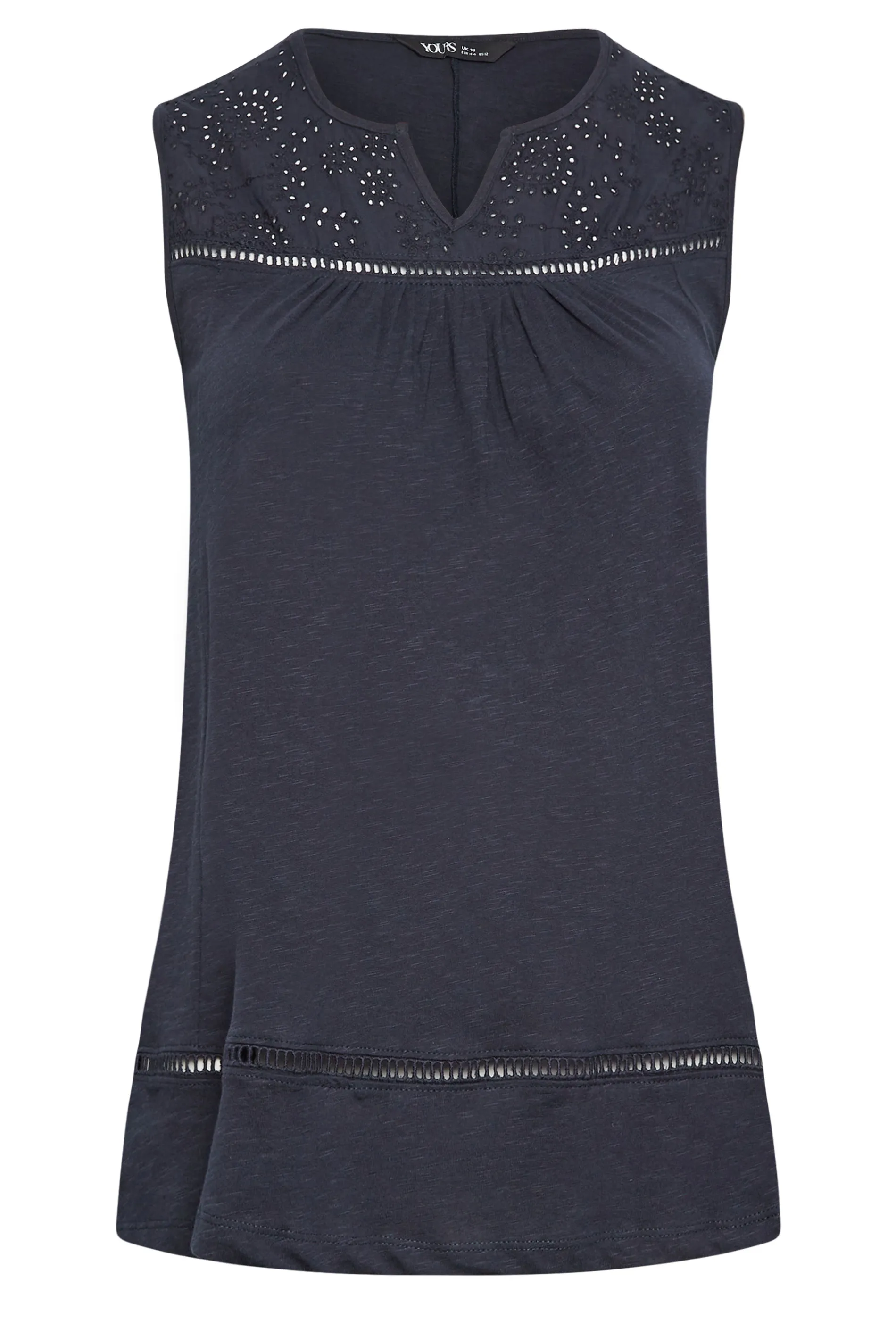 YOURS Curve Navy Crochet Vest Top