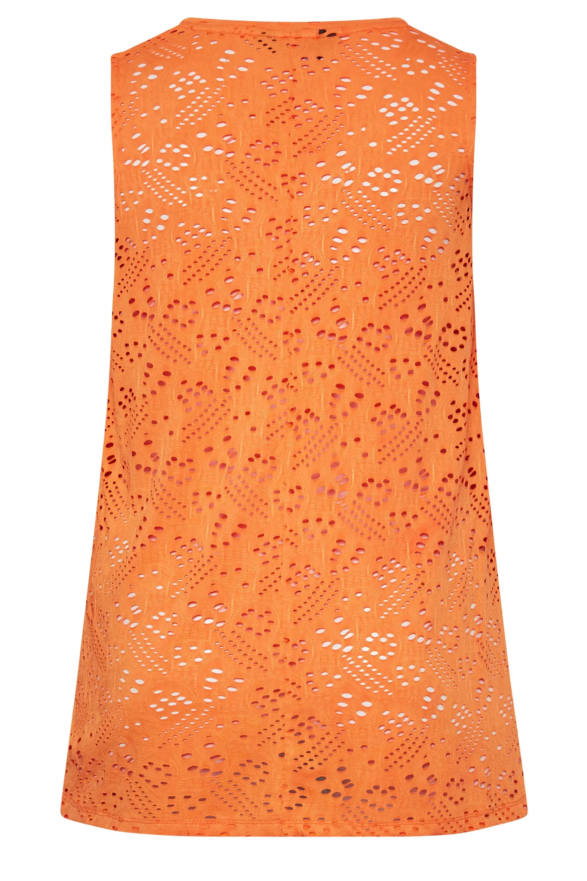 YOURS Curve Orange Broderie Swing Vest Top