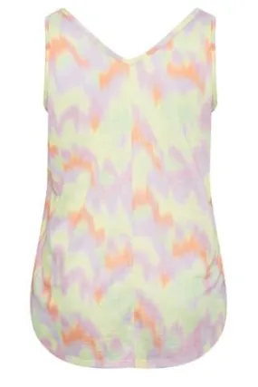 YOURS Curve Yellow Printed Burnout Vest Top