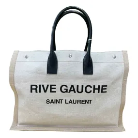 YSL Tote Bag RIVE GAUCHE Used Cream Size Small